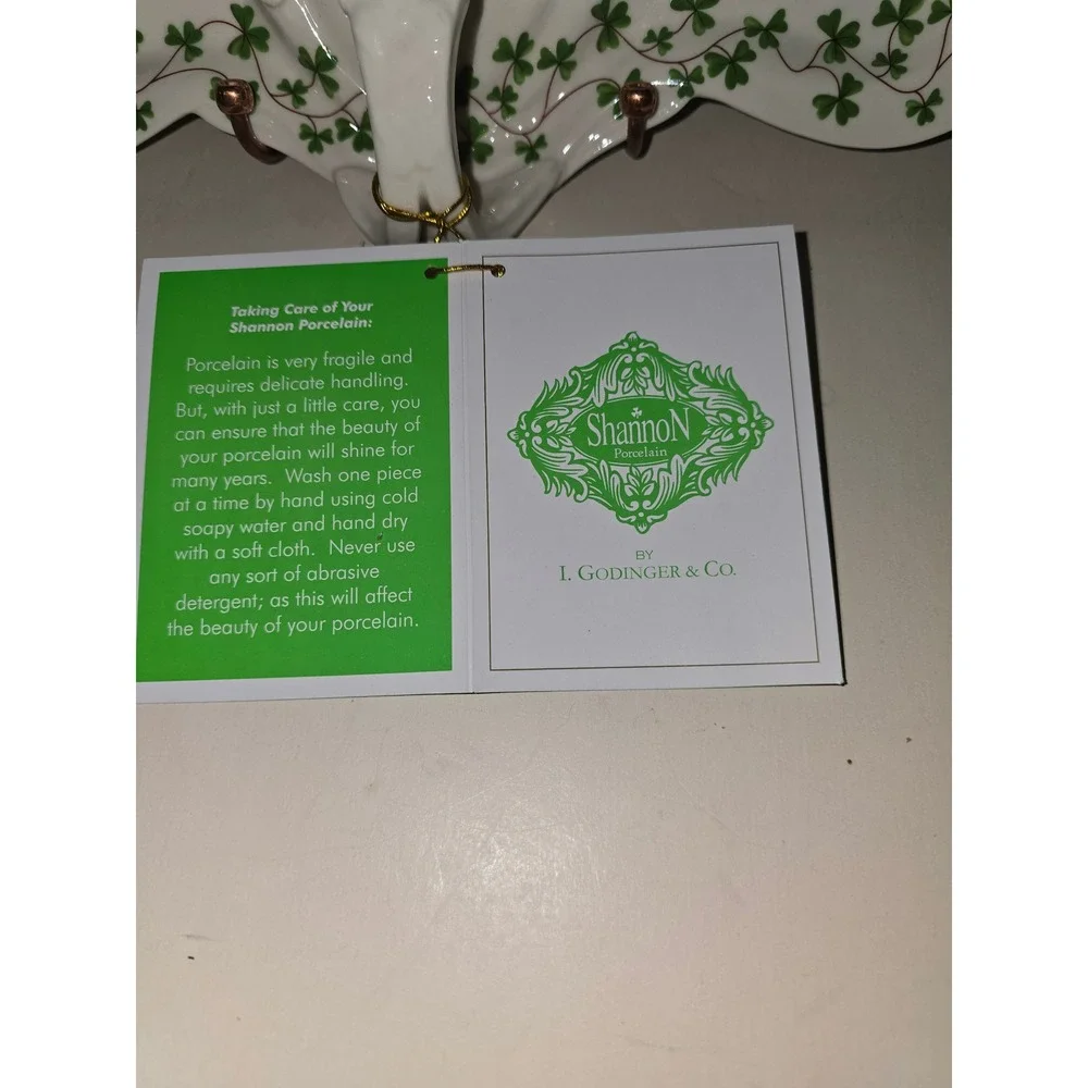 Shannon I Godinger & Co Shamrock Porcelain 3 Sectional Nut Tray Dish NIB‎ 12